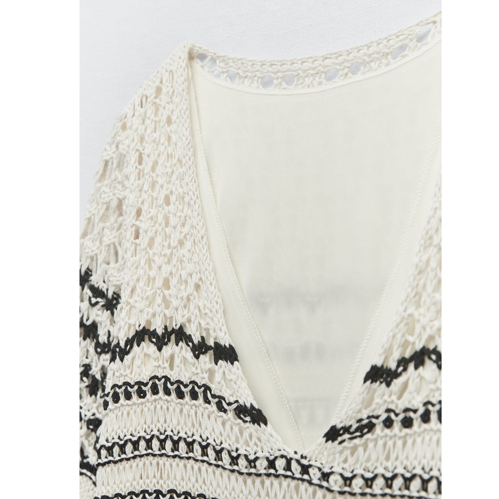 Zara CROCHET KNIT MINI DRESS - Picture 4 of 5